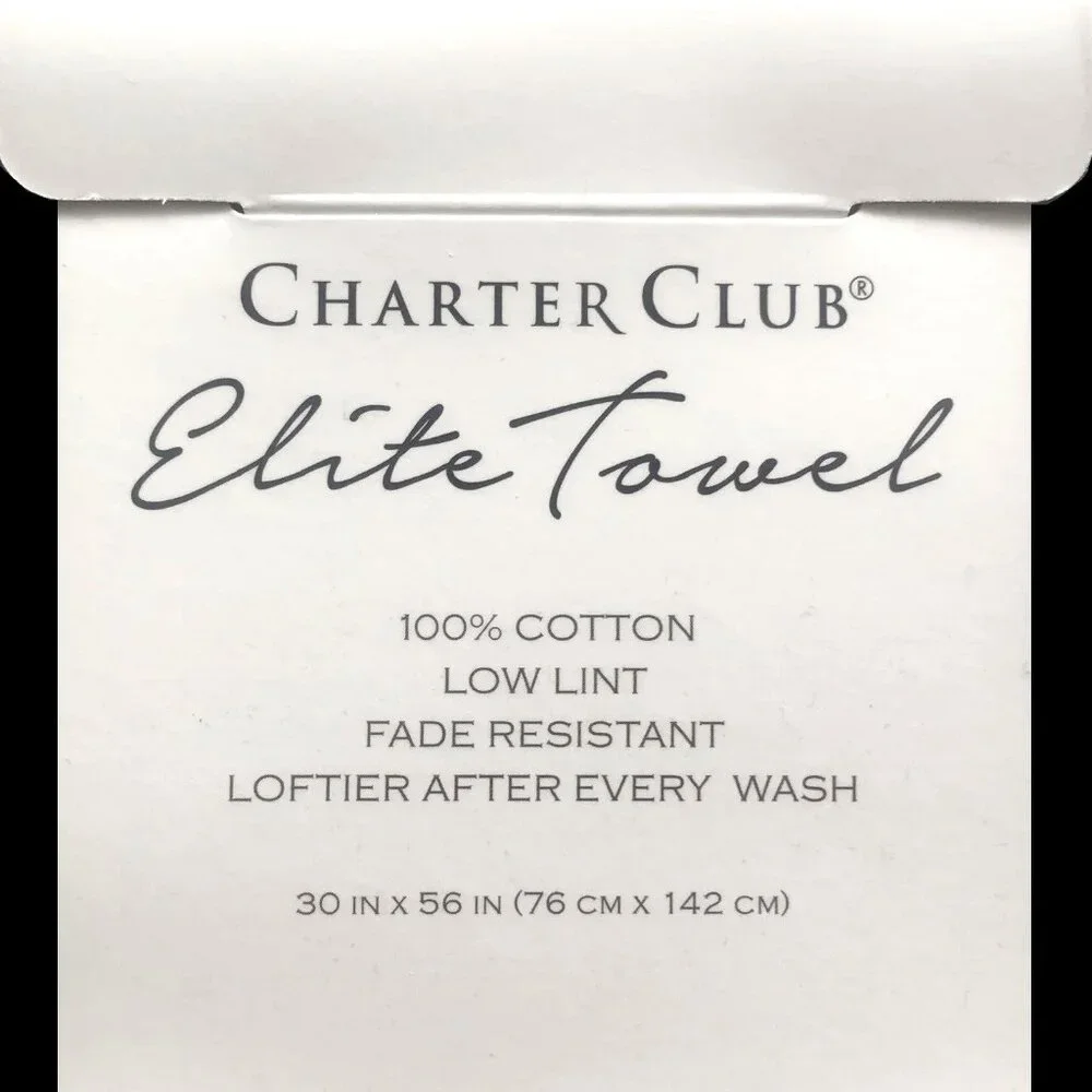 2 new LEMON CITRUS Charter Club Elite 100% Hygro Cotton 30x56 inch BATH TOWELS